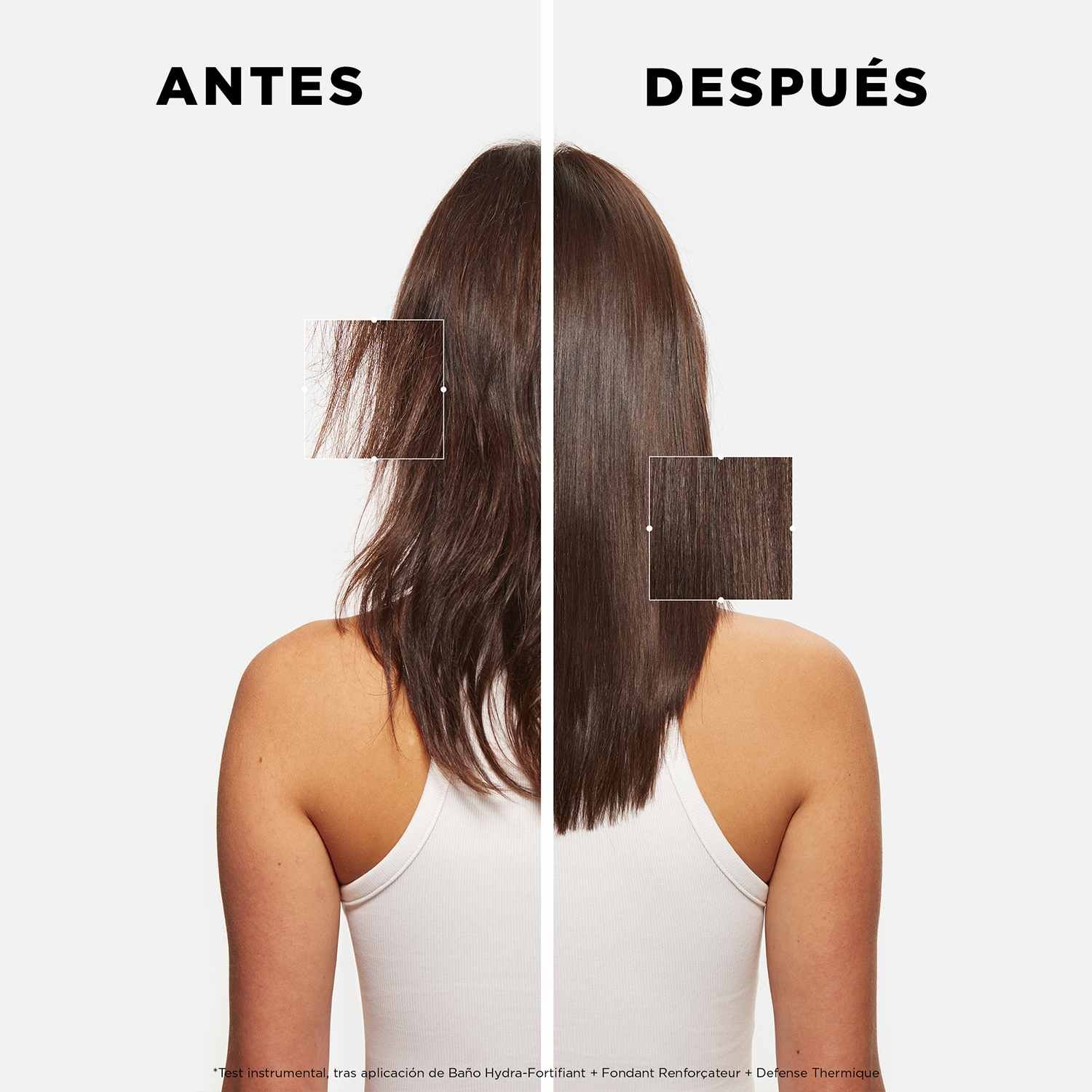 Antes y después uso línea capilar Genesis 